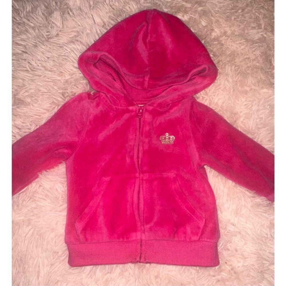 Juicy Couture Barbie Pink faux fur Full Zip coat jacket  infant girls size 3-6 m